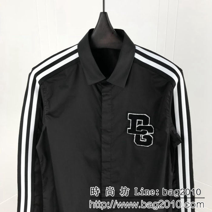 DＧ杜嘉班納 18ss秋冬新款 胸口刺繡毛巾布DG字母 織帶拼接襯衣 ydi1104